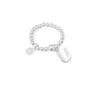 Say It With Classic Initial Ball Ring - Sterling Silver (Medium) - U