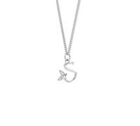 Say It With Dainty Winged Initial Charm Necklace - Sterling Silver - S