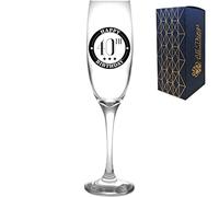 Say it with Glass by the CNC Group Novelty Engraved/Printed Prosecco Champagne Flute - Happy 40th Birthday - Black
