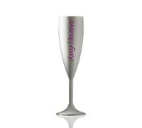 Say it with Glass by the CNC Group Personalised Virtually Unbreakable White Polycarbonate Champagne Flute - Any Name Multiple Colours Available - Glitter Lilac