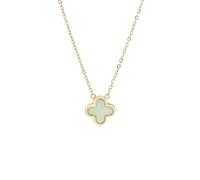 Say It With Jade Crystal Clover Necklace - Yellow Gold Plated