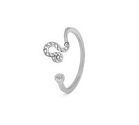 Say It With Leo Ring with CZ Stones - Silver | Size: N Say It With Silver N