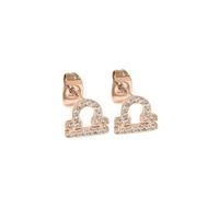 Say It With Libra Earrings with CZ Stones - Rose Gold
