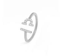 Say It With Libra Ring with CZ Stones - Silver Plated