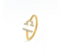Say It With Libra Ring with CZ Stones - Yellow Gold