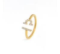 Say It With Libra Ring with CZ Stones - Yellow Gold | Size: N Say It With Gold N