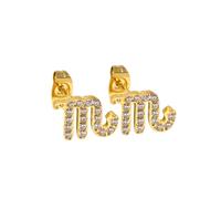 Say It With Scorpio Earrings with CZ Stones - Yellow Gold Say It With Gold One Size