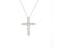 Say It With The Amara Signature Cross Pendant Necklace - Silver