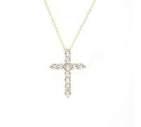 Say It With The Amara Signature Cross Pendant Necklace - Yellow Gold Plated