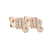 Say It With Virgo Earrings with CZ Stones - Rose Gold Plated
