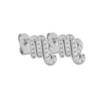 Say It With Virgo Earrings with CZ Stones - Silver Say It With Silver One Size