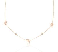 Say It With Virgo Necklace with CZ Stones - Rose Gold Plated