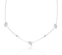 Say It With Virgo Necklace with CZ Stones - Silver Plated