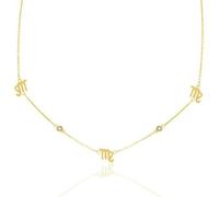 Say It With Virgo Necklace with CZ Stones - Yellow Gold Plated