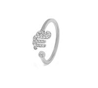 Say It With Virgo Ring with CZ Stones - Silver Plated