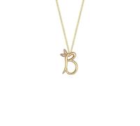 Say It With Winged Diamond Initial Necklace - Yellow Gold - B