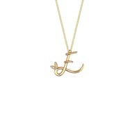 Say It With Winged Diamond Initial Necklace - Yellow Gold - E