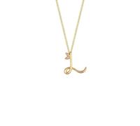 Say It With Winged Diamond Initial Necklace - Yellow Gold - L