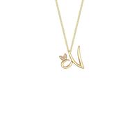 Say It With Winged Diamond Initial Necklace - Yellow Gold - N