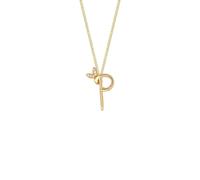 Say It With Winged Diamond Initial Necklace - Yellow Gold - P