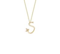 Say It With Winged Diamond Initial Necklace - Yellow Gold - S