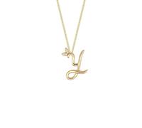 Say It With Winged Diamond Initial Necklace - Yellow Gold - Y