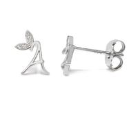 Say It With Winged Initial Earring Pair - Sterling Silver - A Say It With Silver One Size