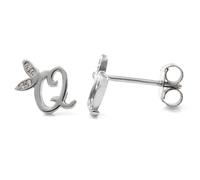 Say It With Winged Initial Earring Pair - Sterling Silver - Q Say It With Silver One Size