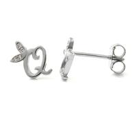 Say It With Winged Initial Earrings - Sterling Silver - Q