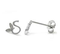 Say It With Winged Initial Earrings - Sterling Silver - S
