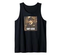 Say Less Gangster Cat Retro Meme Boss Energy Humor Tank Top