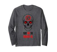Say No to Digital Horror Skull Graphic Anti-Surveillance Art Long Sleeve T-Shirt