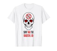 Say No to Digital Horror Skull Graphic Anti-Surveillance Art T-Shirt