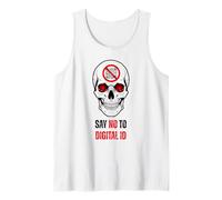 Say No to Digital Horror Skull Graphic Anti-Surveillance Art Tank Top