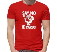 Say No to Digital ID Cards - Mens T-Shirt - Red - Large