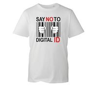 Say No to Digital ID Cards T-Shirt, Britcard UK Starmer Labour Anti, UK Protest Tshirt, Best Gift Shirt, Unisex Tee Top(White, M)