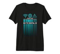 Say No to Digital ID - Freedom & Conservative Barcode Cyan Premium T-Shirt