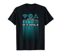 Say No to Digital ID - Freedom & Conservative Barcode Cyan T-Shirt