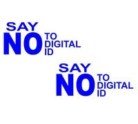 Say No to Digital ID Sticker Union Jack Design Decal 145mm x 2 (Blue)