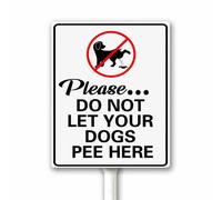 Say No To Dog Pee: Please Do Not Let Your Dogs Pee Here Thank You Sign With Stake, 18x22 CM Rustproof Aluminum, Keep Dogs Off Grass Lawn Garden Plaque