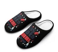 Say No To Drugs Flannel Slippers For Men Memory Foam Soft Warm Home Shoes Print 9-10(42-43)