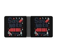 Say No to Drugs Printed Bifold Wallet with Hidden Compartments Pocket Money and Credit Card Holder for Men Women