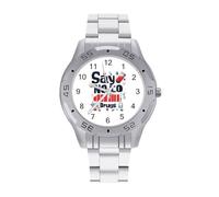 Say No to Drugs Quartz Watch Alloy Watch Dress Decorative for Business Men Women with Design Pattern Print