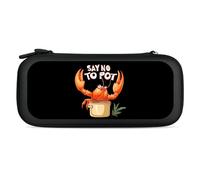 Say No to Pot Lobster Eating Funny Seafood Carry Case for Switch Carrying Cover Storage Bag Protective Accessories Travel Black-Style