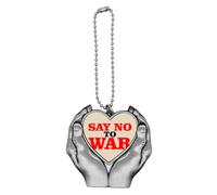 say no to war world love peworld Car Keychain Heart Pendant Ornament Charm