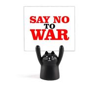say no to war World Love peworld Memo Holder Cartoon Black Cat Stand Decoration