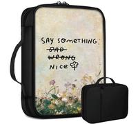 Say Smething Nice Bible Bag Large Bible Case Cover for Women Men, Multi-Functional Church Bag Bible Protector with Handle Zippered Pocket Christian Gift Bible Study Supplies