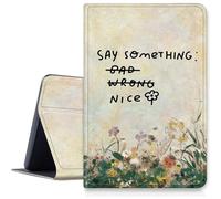 Say Something Nice Flower Case for iPad Air 11 inch 2024 M2, Shockproof PU Leather Folding Adjustable Stand Case with Auto Sleep/Wake for 11" iPad Air Case 2024 Air M2