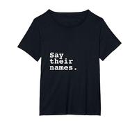 Say Their Names T-Shirt, Women's Plus, Black, 6X