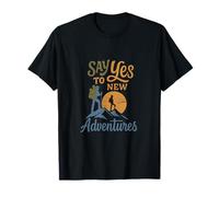 Say Yes To New Adventures Camper Mountain Design T-Shirt